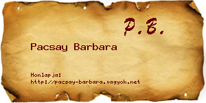 Pacsay Barbara névjegykártya